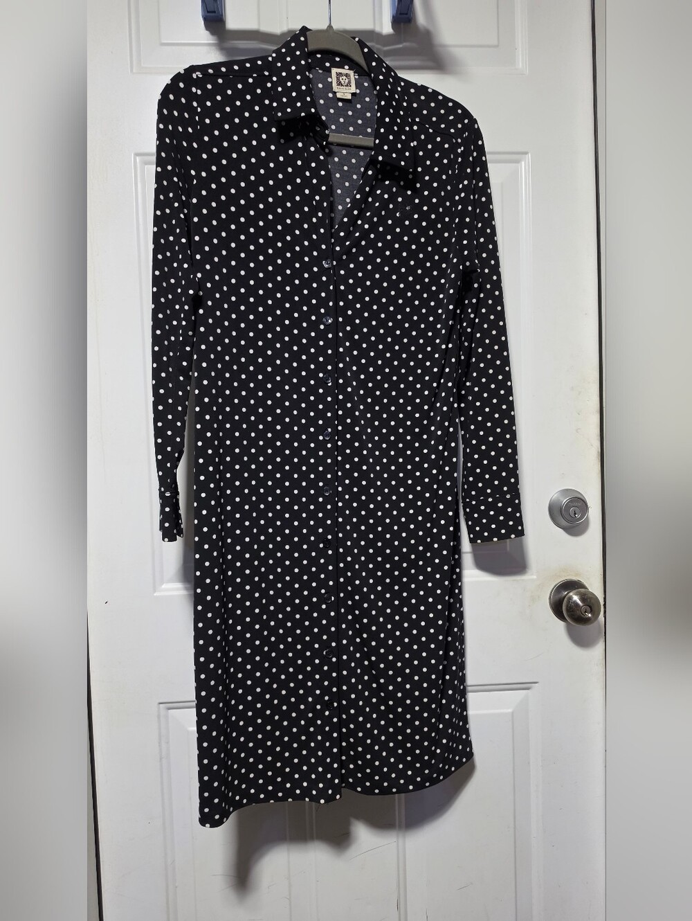 Anne Klein S Black & White Polka Dot Dress